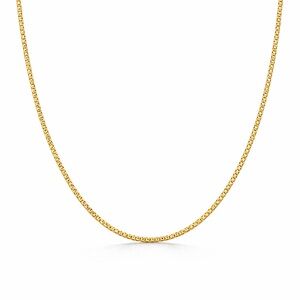 S925 Mini Rolled Box Chain | Gold | Adjustable